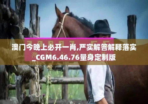 澳門(mén)今晚上必開(kāi)一肖,嚴實(shí)解答解釋落實(shí)_CGM6.46.76量身定制版
