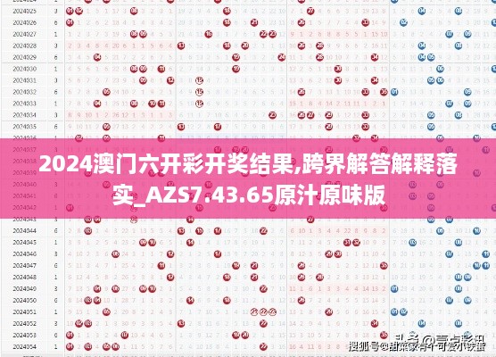 2024澳門(mén)六開(kāi)彩開(kāi)獎結果,跨界解答解釋落實(shí)_AZS7.43.65原汁原味版