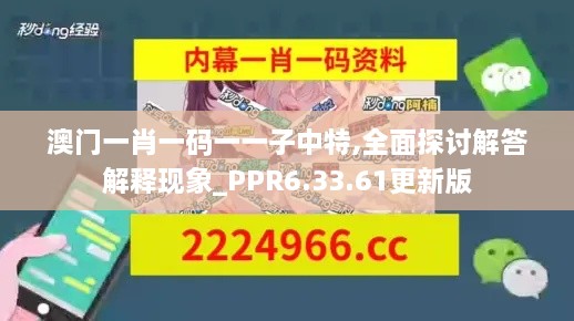 澳門(mén)一肖一碼一一子中特,全面探討解答解釋現象_PPR6.33.61更新版