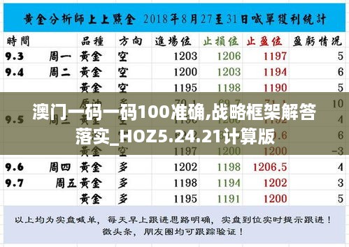 澳門(mén)一碼一碼100準確,戰略框架解答落實(shí)_HOZ5.24.21計算版