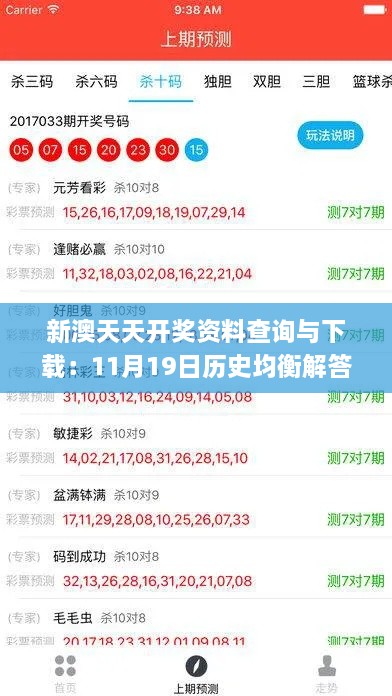 新澳天天開(kāi)獎資料查詢(xún)與下載：11月19日歷史均衡解答解析_HKY2.55.51跨界版