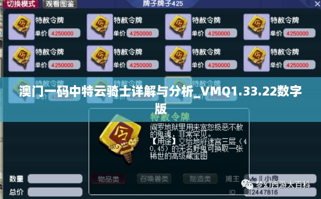 澳門(mén)一碼中特云騎士詳解與分析_VMQ1.33.22數字版