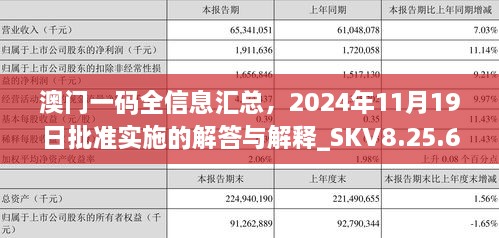 澳門(mén)一碼全信息匯總，2024年11月19日批準實(shí)施的解答與解釋_SKV8.25.69授權版本