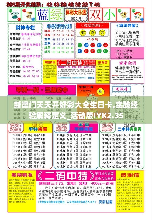 新澳門(mén)天天開(kāi)好彩大全生日卡,實(shí)踐經(jīng)驗解釋定義_活動(dòng)版IYK2.35