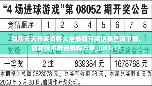 新澳天天開(kāi)獎資料大全最新開(kāi)獎結果查詢(xún)下載,創(chuàng  )新技術(shù)解答解釋方案_JDI3.17
