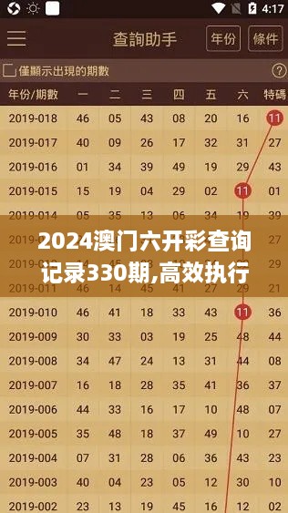 2024澳門(mén)六開(kāi)彩查詢(xún)記錄330期,高效執行方案_游戲版BSF11.25