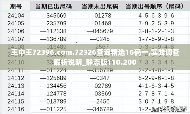 王中王72396.cσm.72326查詢(xún)精選16碼一,實(shí)踐調查解析說(shuō)明_靜態(tài)版110.200