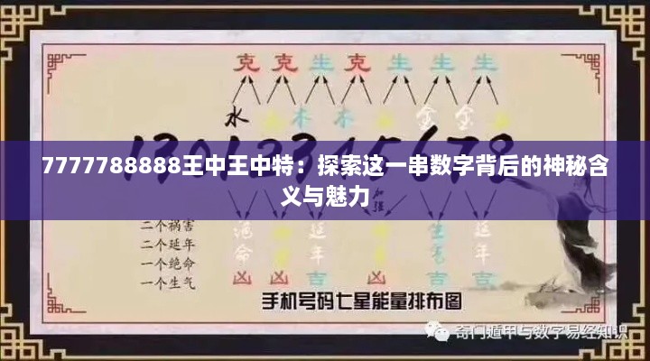 7777788888王中王中特：探索這一串數字背后的神秘含義與魅力