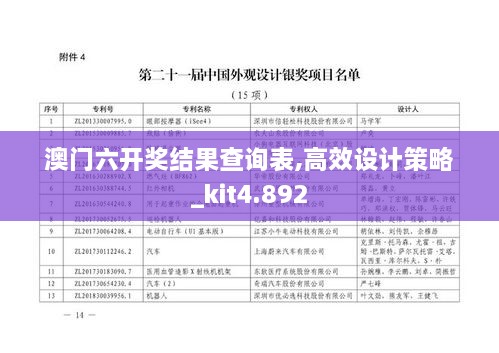 澳門(mén)六開(kāi)獎結果查詢(xún)表,高效設計策略_kit4.892