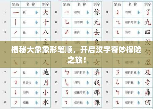 揭秘大象象形筆順，開(kāi)啟漢字奇妙探險之旅！