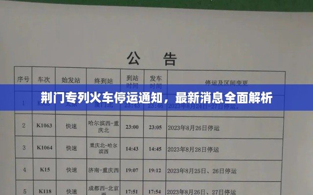 荊門(mén)專(zhuān)列火車(chē)停運通知，最新消息全面解析