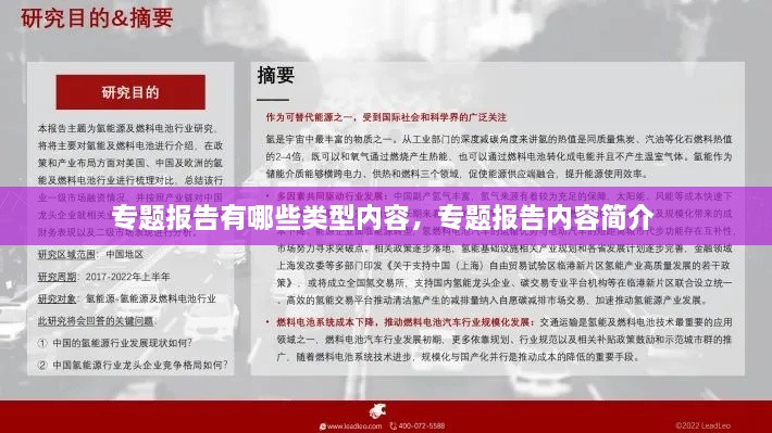 專(zhuān)題報告有哪些類(lèi)型內容，專(zhuān)題報告內容簡(jiǎn)介 