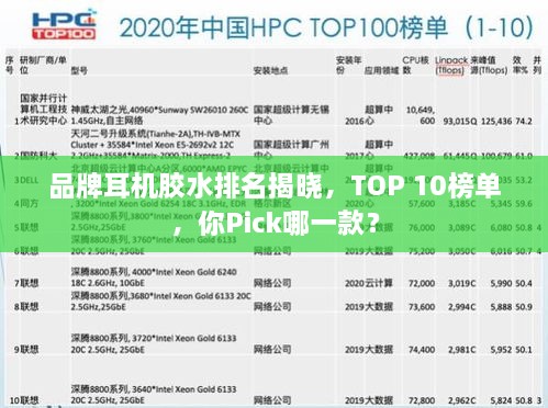 品牌耳機膠水排名揭曉，TOP 10榜單，你Pick哪一款？