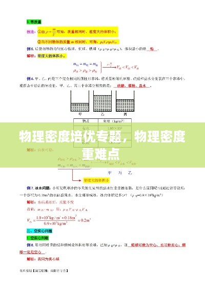 物理密度培優(yōu)專(zhuān)題，物理密度重難點(diǎn) 