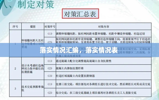 落實(shí)情況匯編，落實(shí)情況表 
