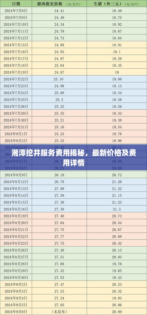 湘潭挖井服務(wù)費用揭秘，最新價(jià)格及費用詳情